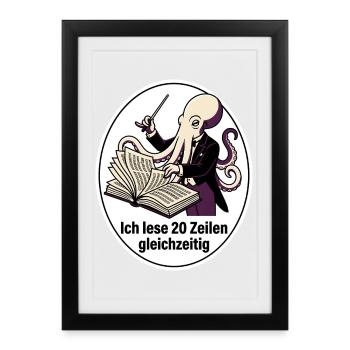 20 Zeilen Operndirigent Shirt - Gerahmtes Poster (27 × 37 cm) - Schwarz - Vorne