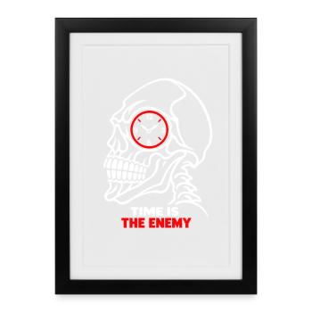 Totenkopfuhr – Zeit ist der Feind - Gerahmtes Poster (27 × 37 cm) - Schwarz - Vorne