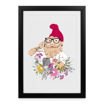 Un Hipster de jardin - Affiche encadrée (27 × 37 cm) - noir - Devant
