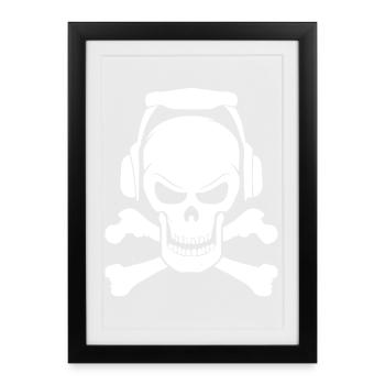 Skull Boxing Music Festival Metal Rock Party - Affiche encadrée (27 × 37 cm) - noir - Devant