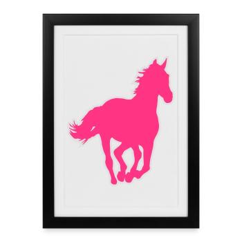 Un cheval - Affiche encadrée (27 × 37 cm) - noir - Devant