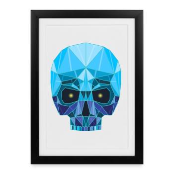 Tête de mort saphir - Affiche encadrée (27 × 37 cm) - noir - Devant