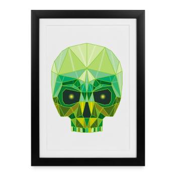 Emerald skull and crosses - Framed poster (27 × 37 cm) - black - Front