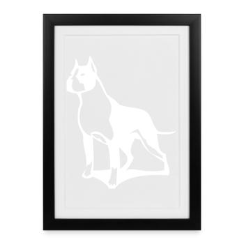 A pit bull that protects its territory - Framed poster (27 × 37 cm) - black - Front