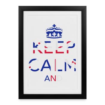 Keep calm... Union Jack - Affiche encadrée (27 × 37 cm) - noir - Devant