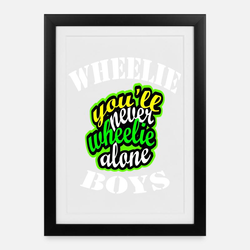 Wheelie - Affiche encadrée (27 × 37 cm) - noir
