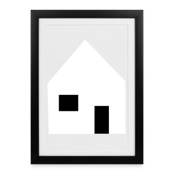 Accueil Maisons Immobilier - Affiche encadrée (27 × 37 cm) - noir - Devant