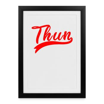 Logo rouge de l’écriture de Thoune - Affiche encadrée (27 × 37 cm) - noir - Devant