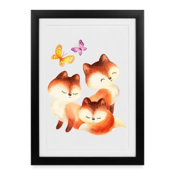 Wasserfuchs Trio - Framed poster (27 × 37 cm) - black - Front