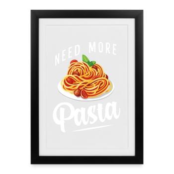 Spaghetti - Pasta - Penne - Nudeln - Framed poster (27 × 37 cm) - black - Front
