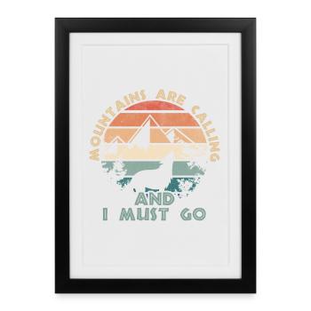 Mountains Are Calling Sunset - Framed poster (27 × 37 cm) - black - Front