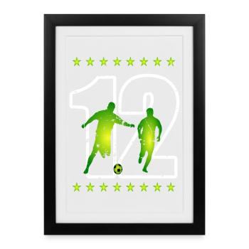 Football jersey number 12 - Framed poster (27 × 37 cm) - black - Front