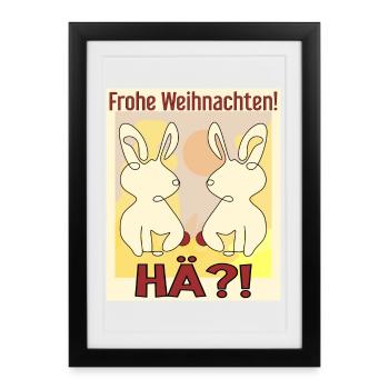 Osterhasen Weihnachtsfeier - Gerahmtes Poster (27 × 37 cm) - Schwarz - Vorne