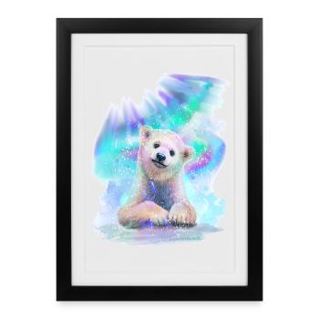 Eisbär - Gerahmtes Poster (27 × 37 cm) - Schwarz - Vorne