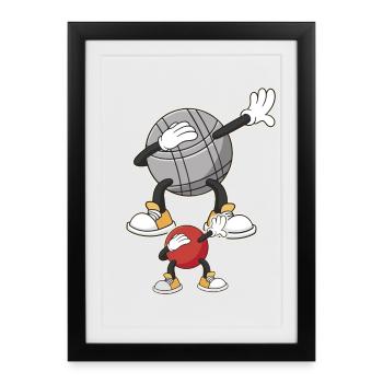 Dabbing Boulekugeln für Bouler boulen Boulesport - Framed poster (27 × 37 cm) - black - Front
