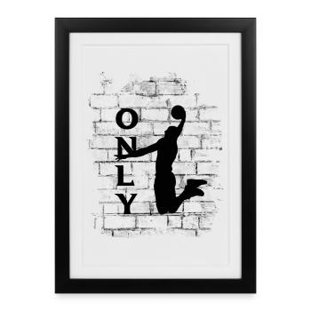 BASKET-BALL - Affiche encadrée (27 × 37 cm) - noir - Devant