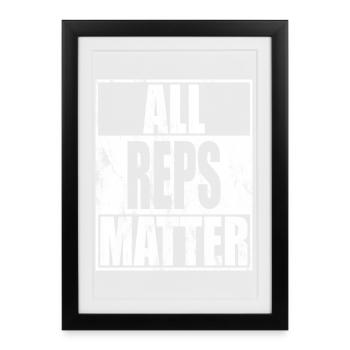 All Reps Matter Calisthenics - Gerahmtes Poster (27 × 37 cm) - Schwarz - Vorne