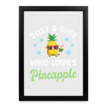 Ananas - Affiche encadrée (27 × 37 cm) - noir - Devant
