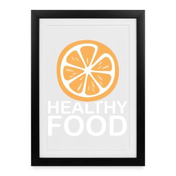 healthy food healthy food orange fruits fruit - Framed poster (27 × 37 cm) - black - Front