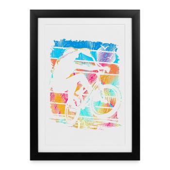 Vintage Bmx Bike - Retro Bmx Bike Colorful - Affiche encadrée (27 × 37 cm) - noir - Devant