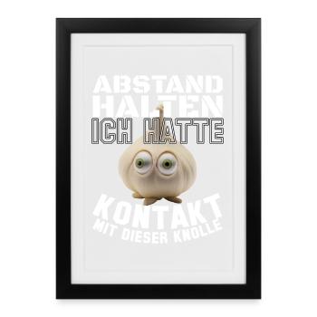 Knoblauch Abstand halten Geschenk - Gerahmtes Poster (27 × 37 cm) - Schwarz - Vorne