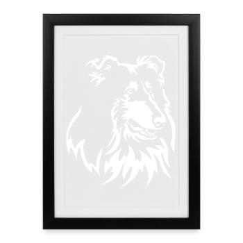Collie Head "Black Edition" - Framed poster (27 × 37 cm) - black - Front