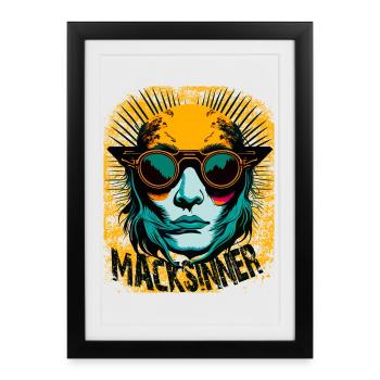 Sunglasses girl in sunburst - Framed poster (27 × 37 cm) - black - Front