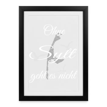 Insel Sylt - Gerahmtes Poster (27 × 37 cm) - Schwarz - Vorne