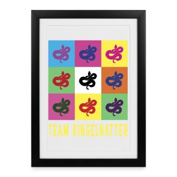 Serpent d’herbe de l’équipe - Affiche encadrée (27 × 37 cm) - noir - Devant