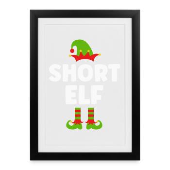 Noël drôle de petit lutin - Affiche encadrée (27 × 37 cm) - noir - Devant