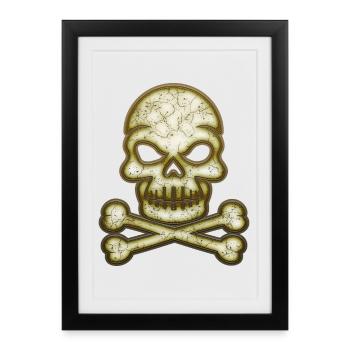 Decorative Skull Skull - Framed poster (27 × 37 cm) - black - Front