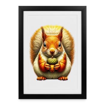 Squirrel - Framed poster (27 × 37 cm) - black - Front