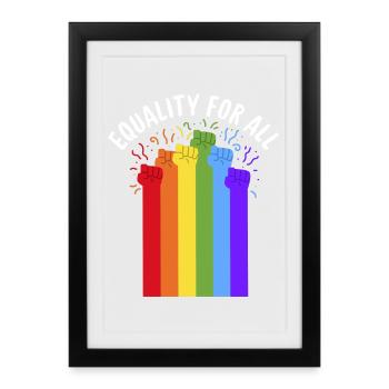Equality for all - Framed poster (27 × 37 cm) - black - Front