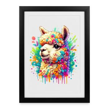 Alpaca - Framed poster (27 × 37 cm) - black - Front