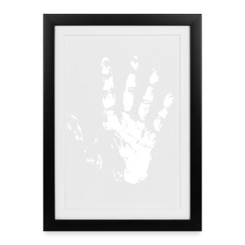 left hand imprint chalk icon icon illustration - Framed poster (27 × 37 cm) - black - Front