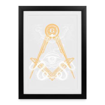 Masonic Eye Emblem - Framed poster (27 × 37 cm) - black - Front