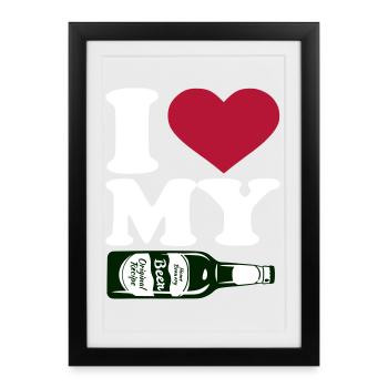 I love my beer - Affiche encadrée (27 × 37 cm) - noir - Devant