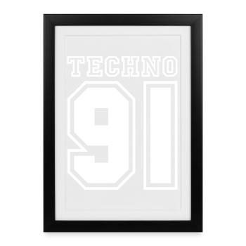 TECHNO 91 - Framed poster (27 × 37 cm) - black - Front