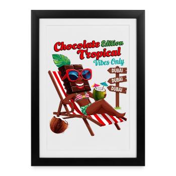 Chocolat Tropical - Affiche encadrée (27 × 37 cm) - noir - Devant