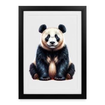 Panda - Framed poster (27 × 37 cm) - black - Front