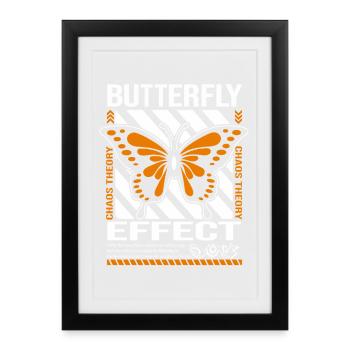 Butterfly Effect Chaos Theory Graphic Tee - Framed poster (27 × 37 cm) - black - Front
