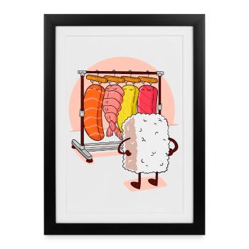 Casier SUSHI - Affiche encadrée (27 × 37 cm) - noir - Devant