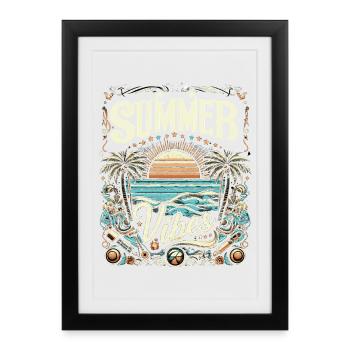 SUMMER Vibes colorful, modificated - Framed poster (27 × 37 cm) - black - Front