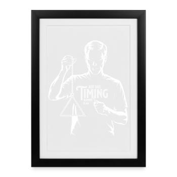 Triangel Perkussionist- Auf das Timing kommt es an - Gerahmtes Poster (27 × 37 cm) - Schwarz - Vorne