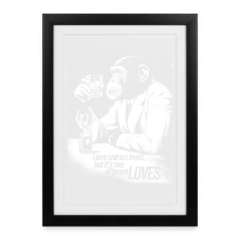 Sophisticated Monkey Cheers Design - Framed poster (27 × 37 cm) - black - Front