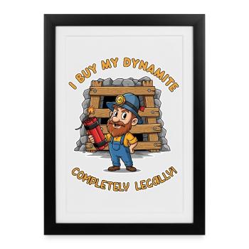 Dynamite Miner ! - Affiche encadrée (27 × 37 cm) - noir - Devant