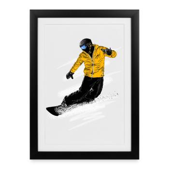 Snowboarders - Framed poster (27 × 37 cm) - black - Front