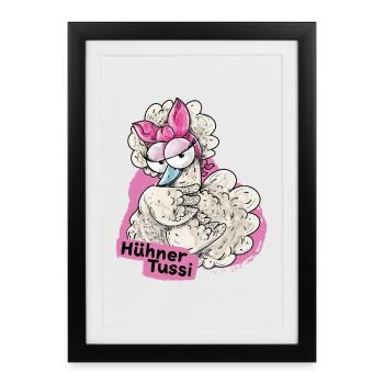 Poulets Fille - Affiche encadrée (27 × 37 cm) - noir - Devant