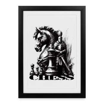 Chess - Framed poster (27 × 37 cm) - black - Front