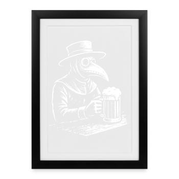 Médecin de la peste Cheers Design - Affiche encadrée (27 × 37 cm) - noir - Devant